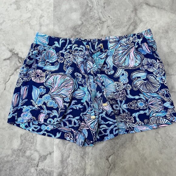 Lilly‎ Pulitzer Katia Shorts Lapis Lazuli Blue Print Size XS Xsmall - Picture 1 of 5